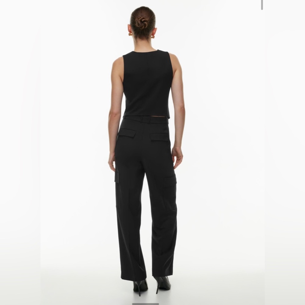 NWT Aritzia Babaton Spotlight Cargo Pant City Wool in Black Size 6 - Picture 4 of 14
